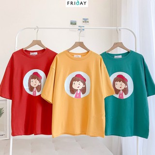 Áo phông hình cô gái đội mũ đỏ Friday