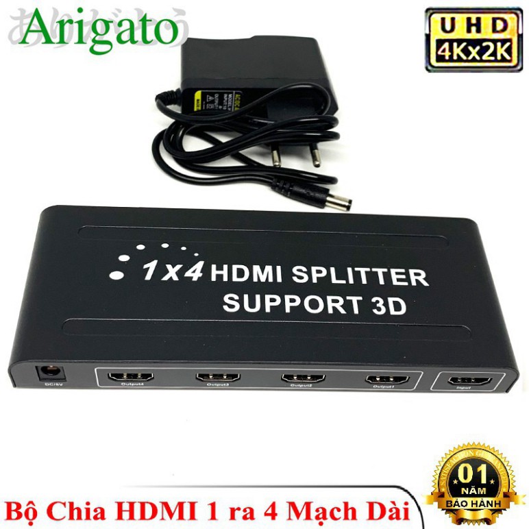 ✅ Bộ chia HDMI 1 ra 4 1080 2k 4K , HUB HDMI 1 ra 4 hỗ trợ 3D mạch dài ✅