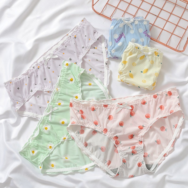 Quần lót nữ đúc su gân tăm Chunxuu, chất lanh siêu mát lạnh thiết kế họa tiết dễ thương - QC21