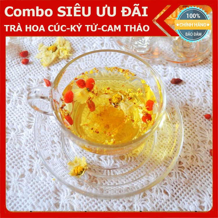 ✅[TẶNG TÁO ĐỎ] Trà Hoa Cúc, Kỷ Tử, Cam Thảo (Loại Cao Cấp 300g) Detox, Thanh Nhiệt, Thải Độc, Dưỡng Nhan, Ngủ Ngon