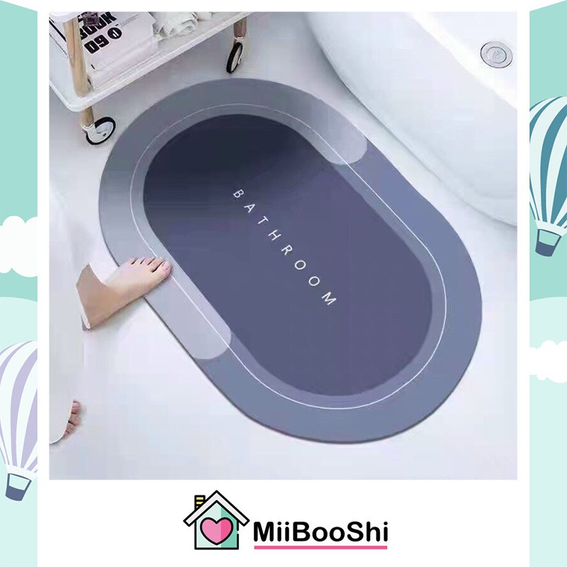Thảm trải sàn lau chân nhà bếp phòng ngủ nhà vệ sinh siêu dày thấm nước tốt chống trơn trượt cao cấp MiibooShi S030