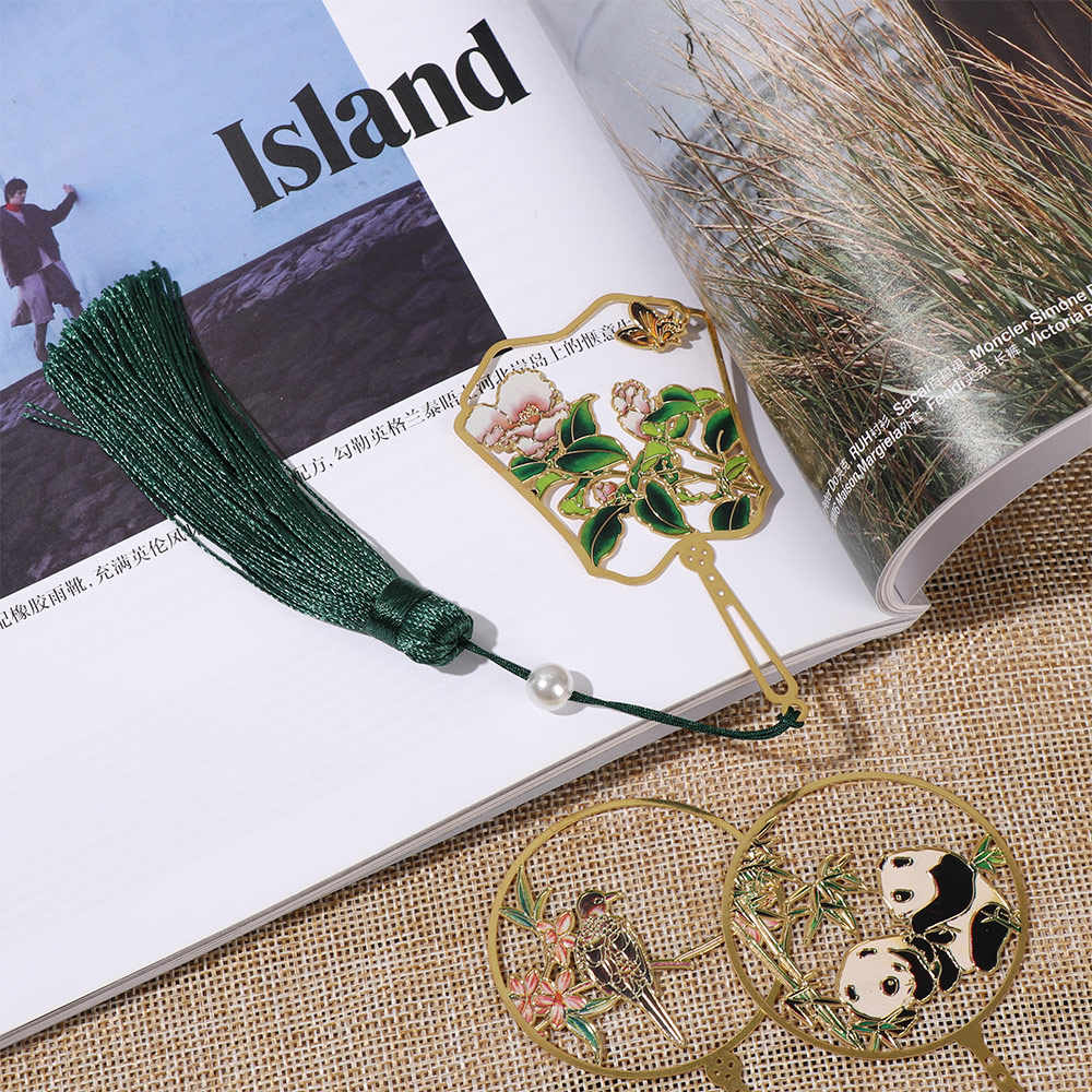 Kẹp Đánh Dấu Sách Bằng Đồng Thau Phối Tua Rua Màu Sắc Retro Dành Cho Học Sinh/Văn Phòng Mihan