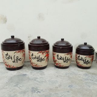 Hũ gạo tài lộc 20kg. gốm sứ Bát Tràng
