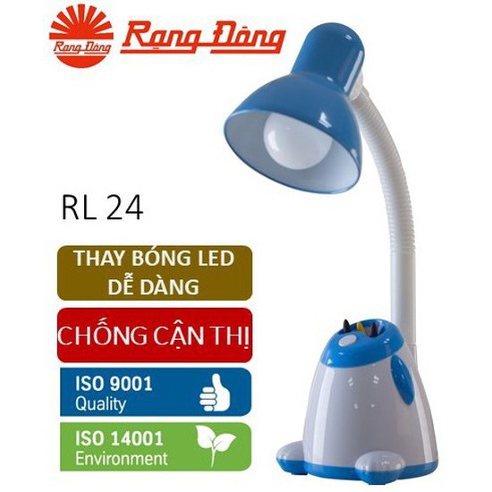 Đèn học để bàn cao cấp kèm bóng led 5W Rạng Đông 5W RL-24, bảo vệ mắt, chống cận, không chứa thủy ngân và hóa chất độc h