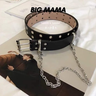 Belt 2 lỗ, thắt lưng đục 2 lỗ ulzzang korea Gotic, Y2K tặng kèm chain, ảnh thật