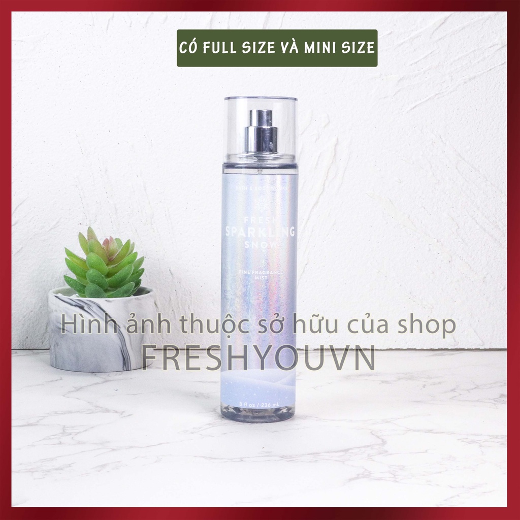 Fresh Sparkling Snow - Xịt thơm toàn thân body mist khác Bath & Body Works - Ngọt - BST Alpine