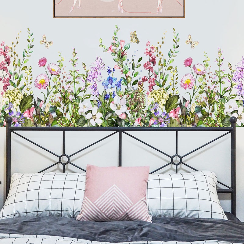 Sticker Dán Tường Với Nhiều Họa Tiết Hình Hoa Dùng Trang Trí Phòng Khách