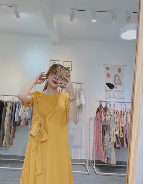 ĐẦM VÀNG SUÔNG NƠ EO KT
