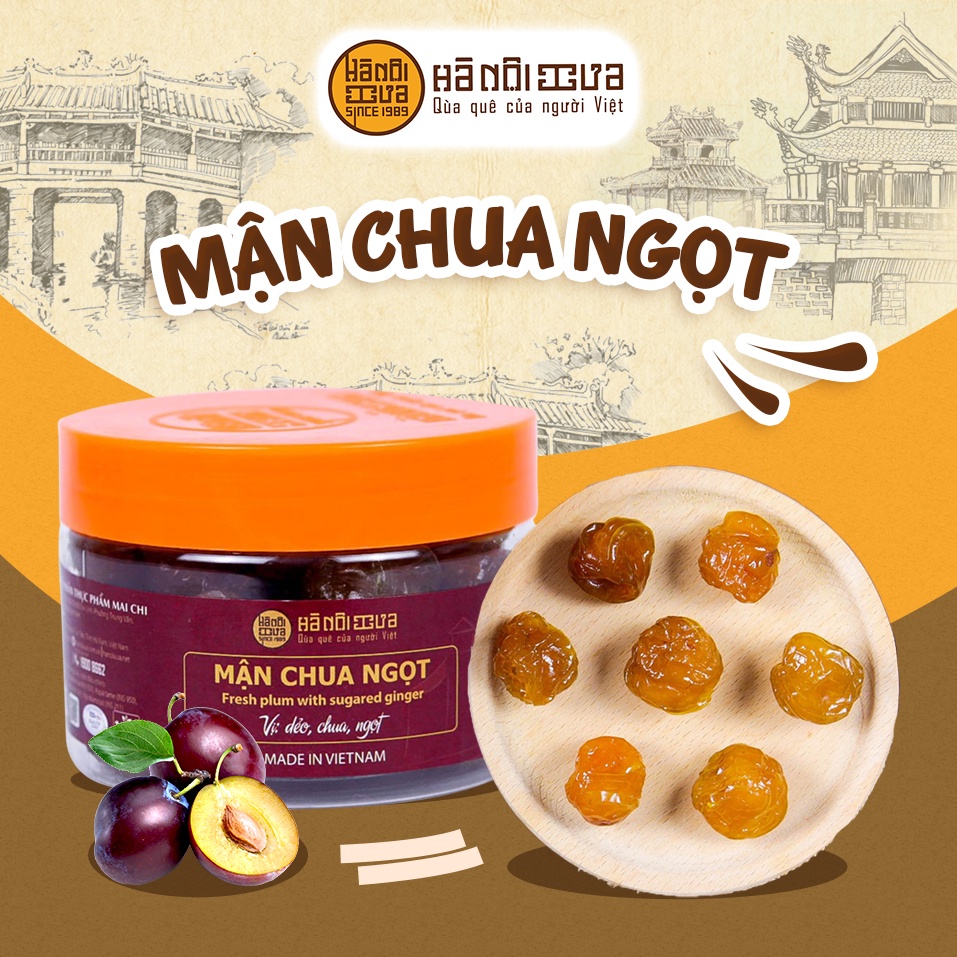 Ô mai Mận chua ngọt Hà Nội Xưa vị dẻo chua ngọt, xí muội thượng hạng siêu ngon hộp 200g 250g