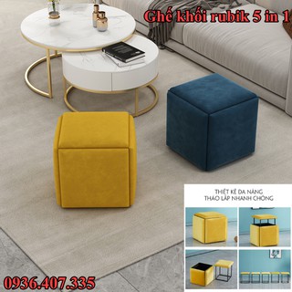 Ghế đôn thông minh, ghế gấp gọn thành khối , ghế khối rubik 5 trong 1, kích thước 35 x35 x36 và 45 x45 x46 cm