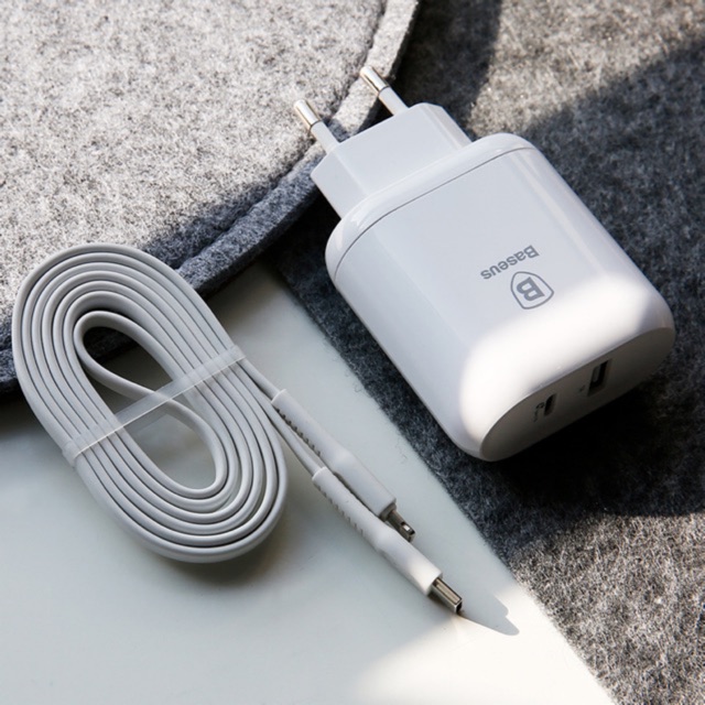 Bộ sạc nhanh đa năng 32W Baseus Bojure cho Smartphone/ Tablet/ Macbook (2 Ports , USB + Type C PD Quick charge 3.0)
