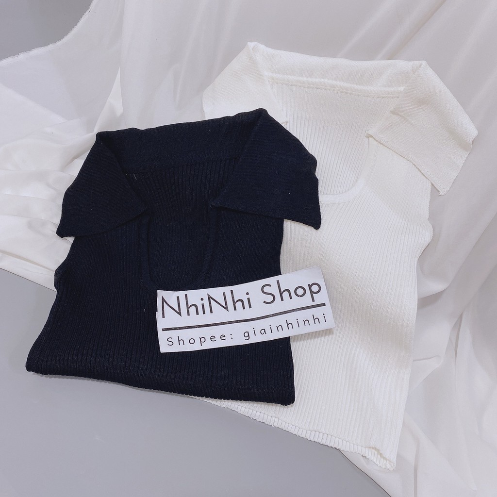 Áo len kiểu sát nách cổ đức khoét ngực, Áo len mỏng cổ bẻ AL056 - NhiNhi Shop | BigBuy360 - bigbuy360.vn