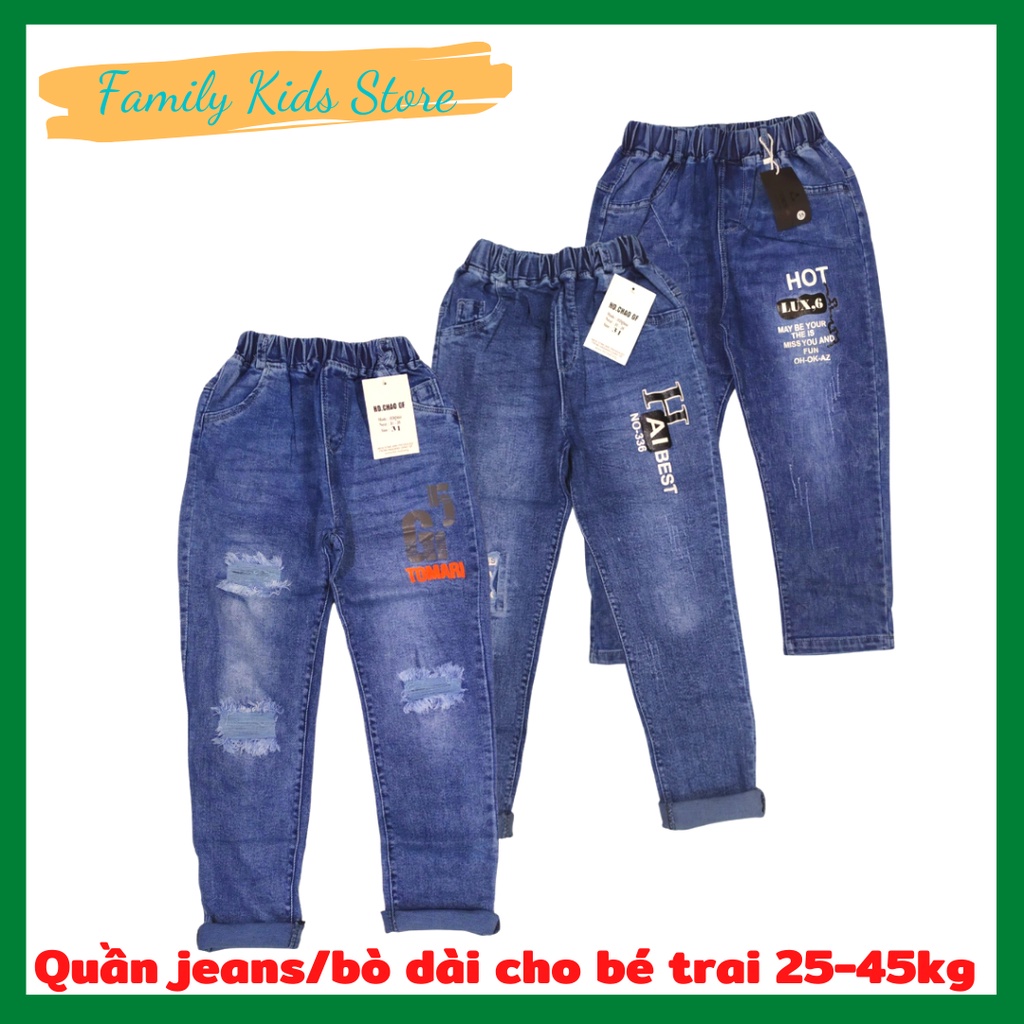 Quần jeans/bò dài cho bé trai 27-40kg - chất bò mềm cao cấp xịn đẹp