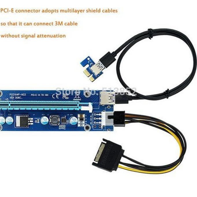 Card Chuyển Đổi Pci-E 1x Sang 16x Vga Usb 3.0