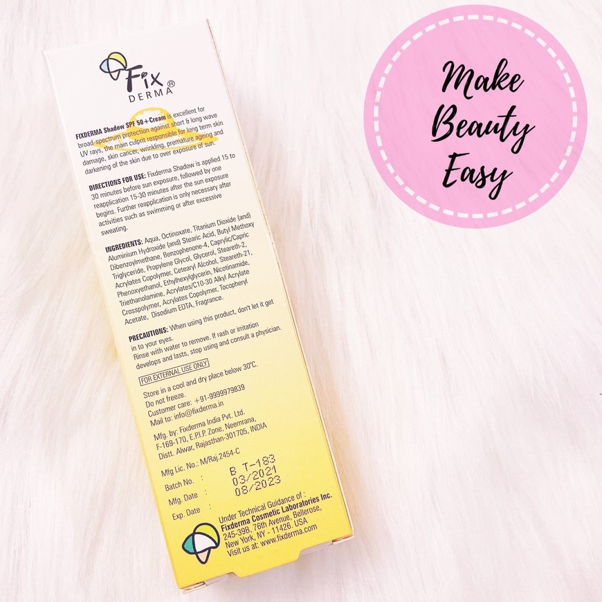 Kem chống nắng Fixderma Shadow SPF 50+ Cream 75g