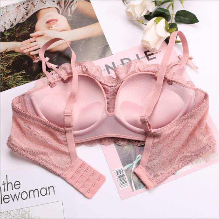 Bộ Đồ Lót Không Gọng Đệm Dày Cup Ngang Xinh Xắn | BigBuy360 - bigbuy360.vn