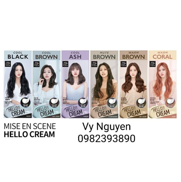 THUỐC NHUỘM TÓC HELLO CREAM BLACK PINK MISE EN SCENE HÀN QUỐC