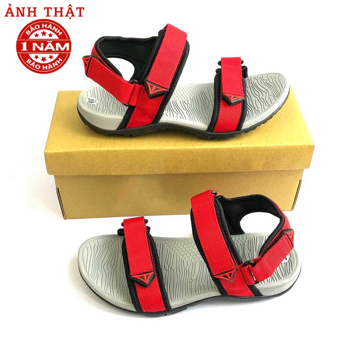 [Fullbox] Giày Sandal Nam Nữ Việt Thủy Hai Quai Ngang Đỏ - VT016