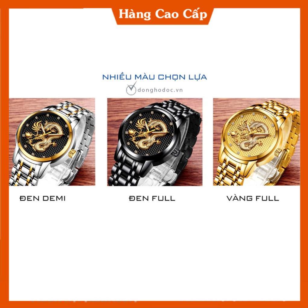 ĐỒNG HỒ NAM RỒNG VÀNG KÍNH TRÁNG SAPPHIRE - ĐỒNG HỒ PHONG THỦY - DÂY THÉP ĐÚC ĐẶT CAO CẤP | BigBuy360 - bigbuy360.vn