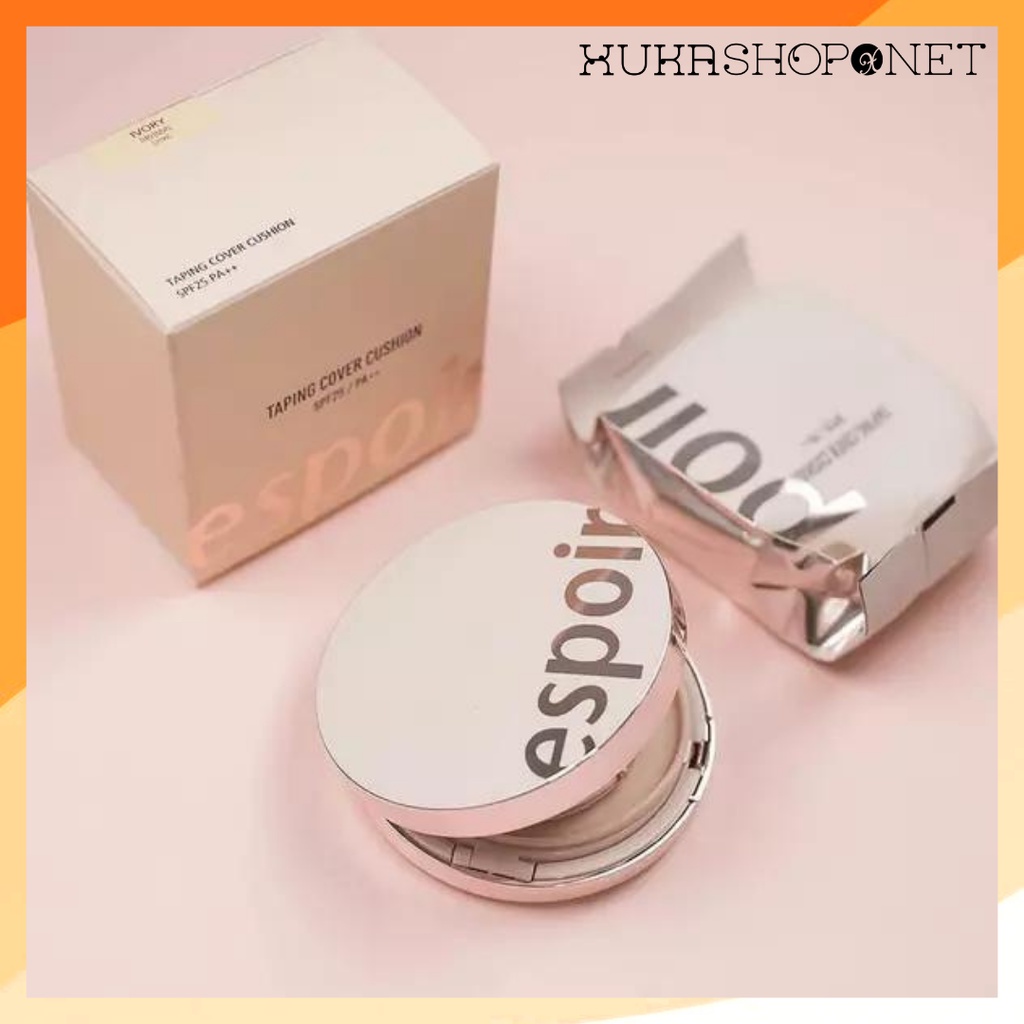 [Chính hãng] Phấn nước che khuyết điểm Espoir Taping Cover Cushion SPF25/PA++ kiềm dầu, lâu trôi (26 gr)