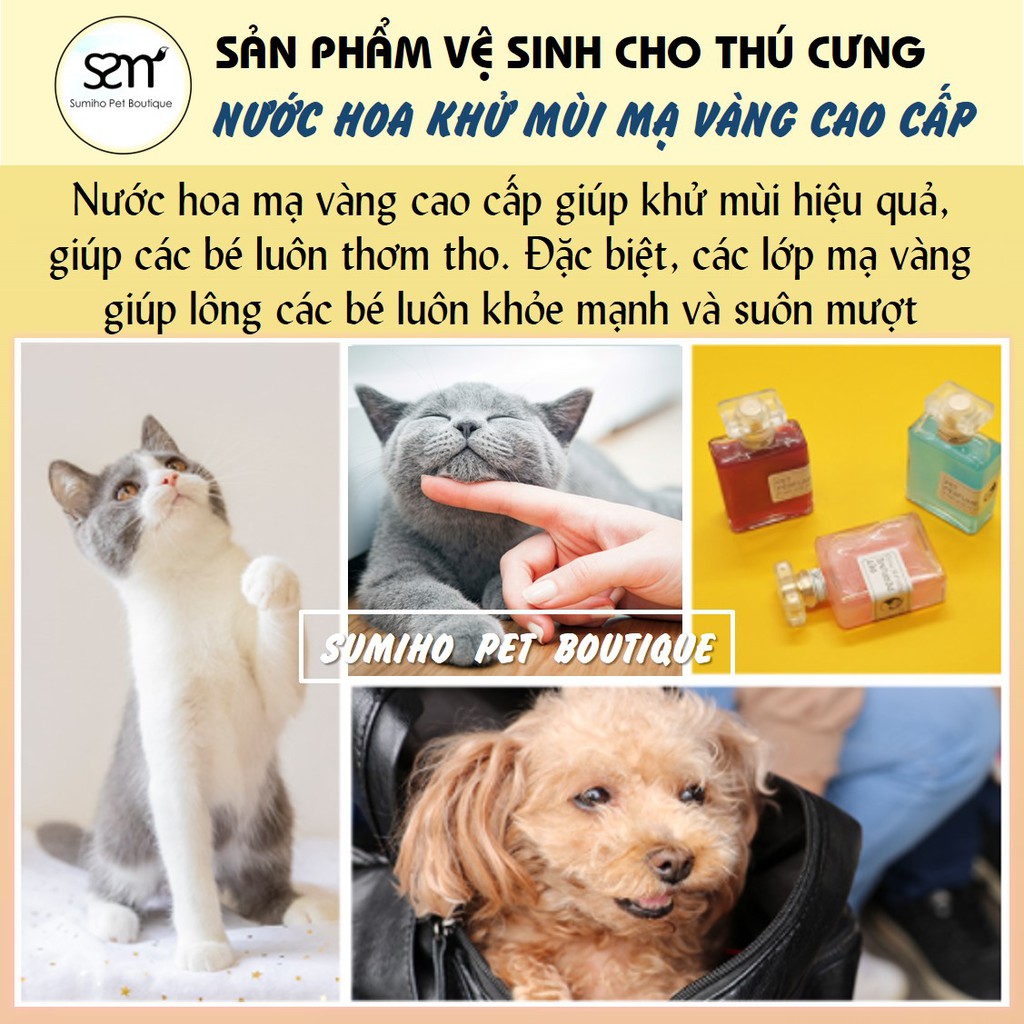 Nước hoa dưỡng lông cho chó mèo thú cưng Pet Perfume (chai 50ml, có lá vàng sang chảnh)