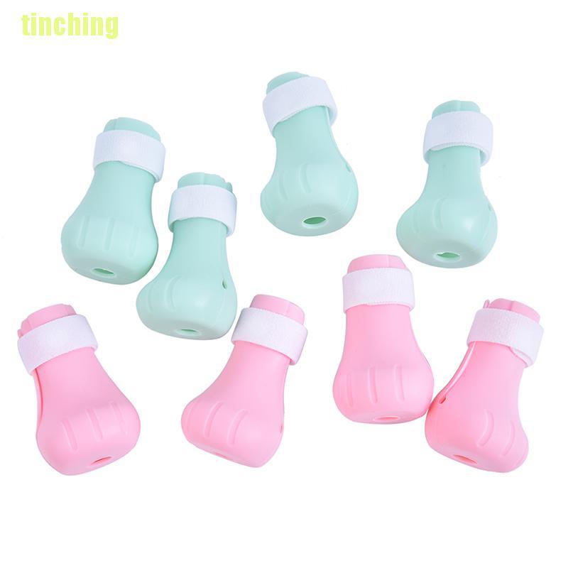 Bộ 4 Vỏ Bọc Giày Bằng Silicon Mềm Có Thể Điều Chỉnh Hình Bàn Chân Mèo Bảo Vệ Thú Cưng