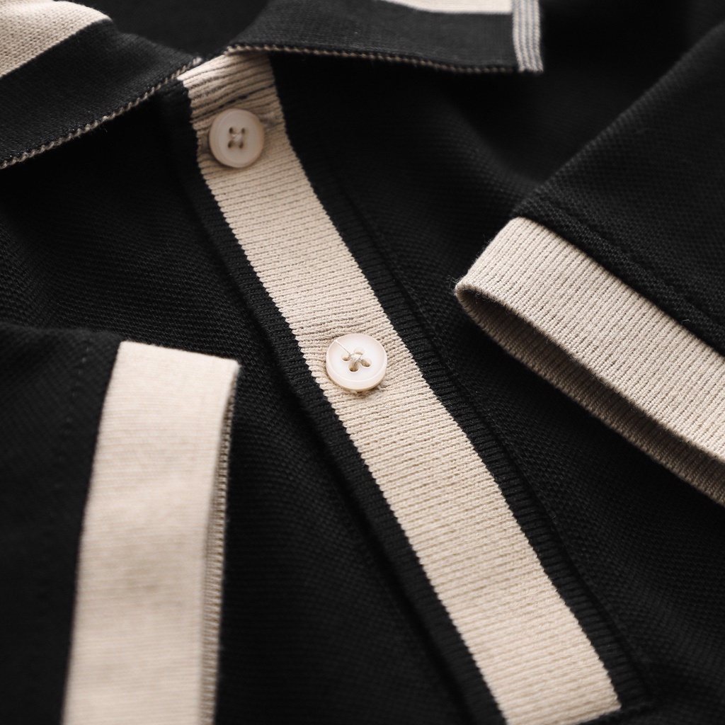 Áo Thun Polo Nam ICON DENIM Owl Logo In Black Thanh Lịch PLID0010