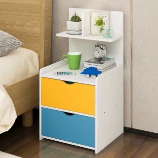 Kệ tủ đầu giường tab đầu giường 2 ngăn kéo có kệ treo