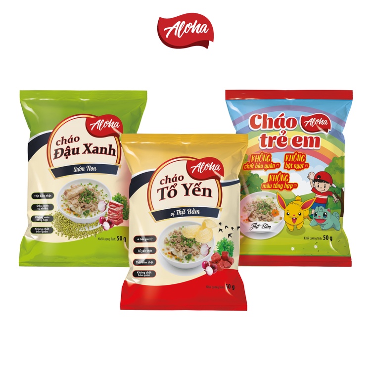Combo 6 gói - Cháo Aloha Ăn liền - Gói 50Gr