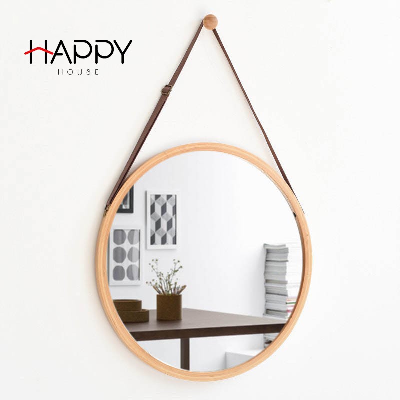 GƯƠNG TRÒN KHUNG GỖ DÂY DA D50 - MIRROR D50