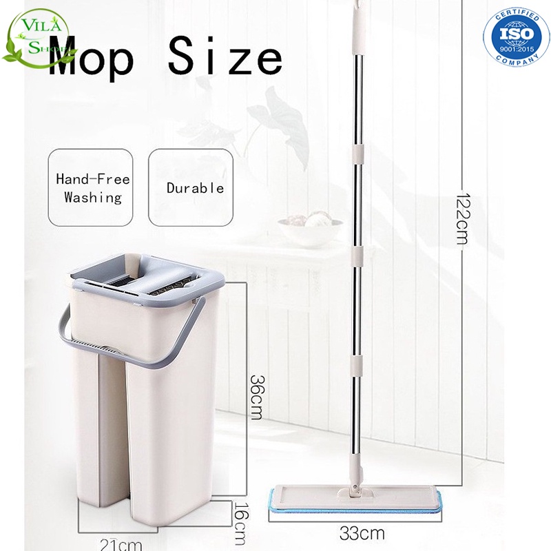 Bộ Cây Lau Nhà Thông Minh Kèm Thùng Vắt 2 Ngăn Inochi BH-M900 Đa Năng Tiện Dụng