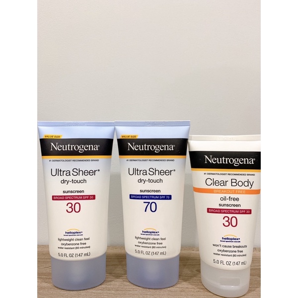 Kem Chống Nắng Neutrogena Ultra Sheer Dry-Touch Sunscreen  SPF100, SPF85, SPF70, SPF55, SPF45, SPF30, Clear Body SPF30