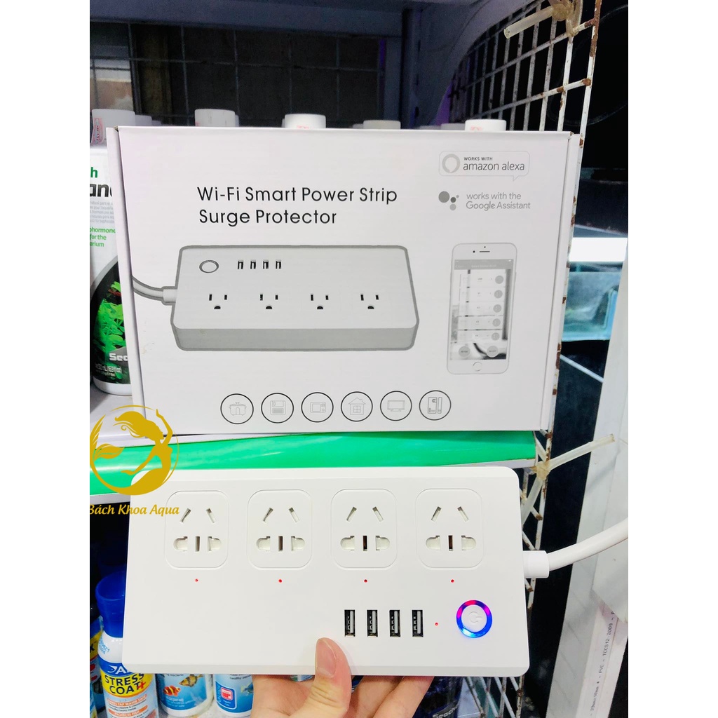 Ổ cắm hẹn giờ thông minh Wifi Smart Power Strip Surge Protector + USB