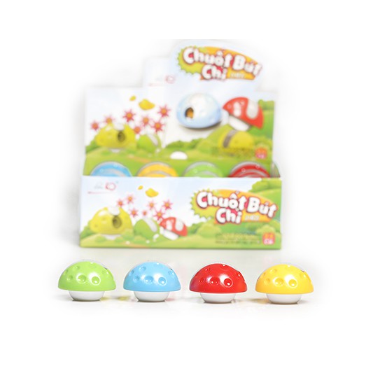 Chuốt Bút Chì Điểm 10 TP-S012 Hình Nấm Với Cơ Chế Bật Mở Thông Minh (Vỉ 2 Cái)