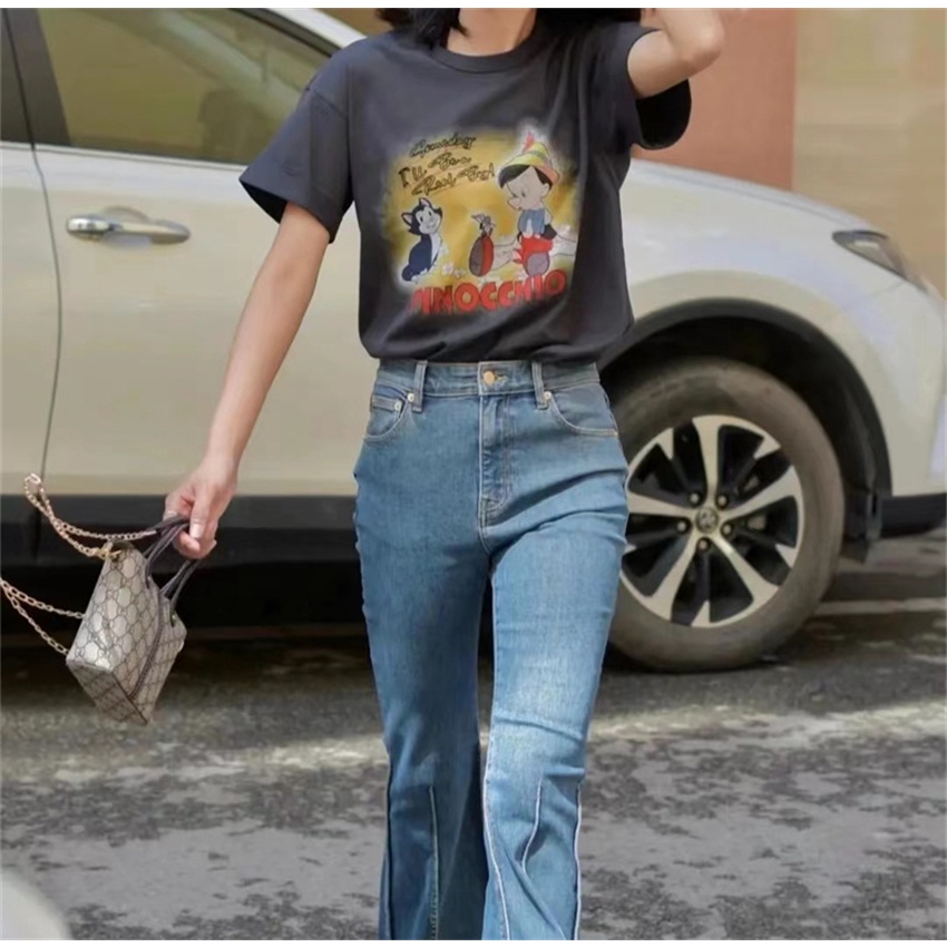 NRVP Áo Thun Cổ Tròn Oversize Thời Trang Hàn Quốc 2022 Cho Nữ