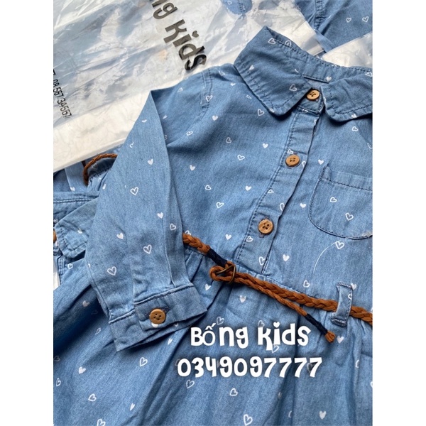 Váy Denim Kèm Belt Trái Tim PR
