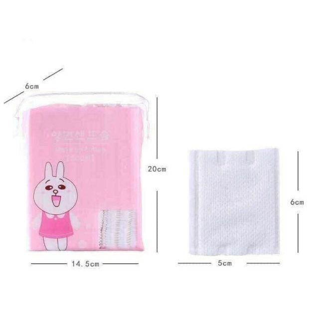 Túi 200 miếng bông tẩy trang MAKE UP COTTON gấu,vịt, thỏ