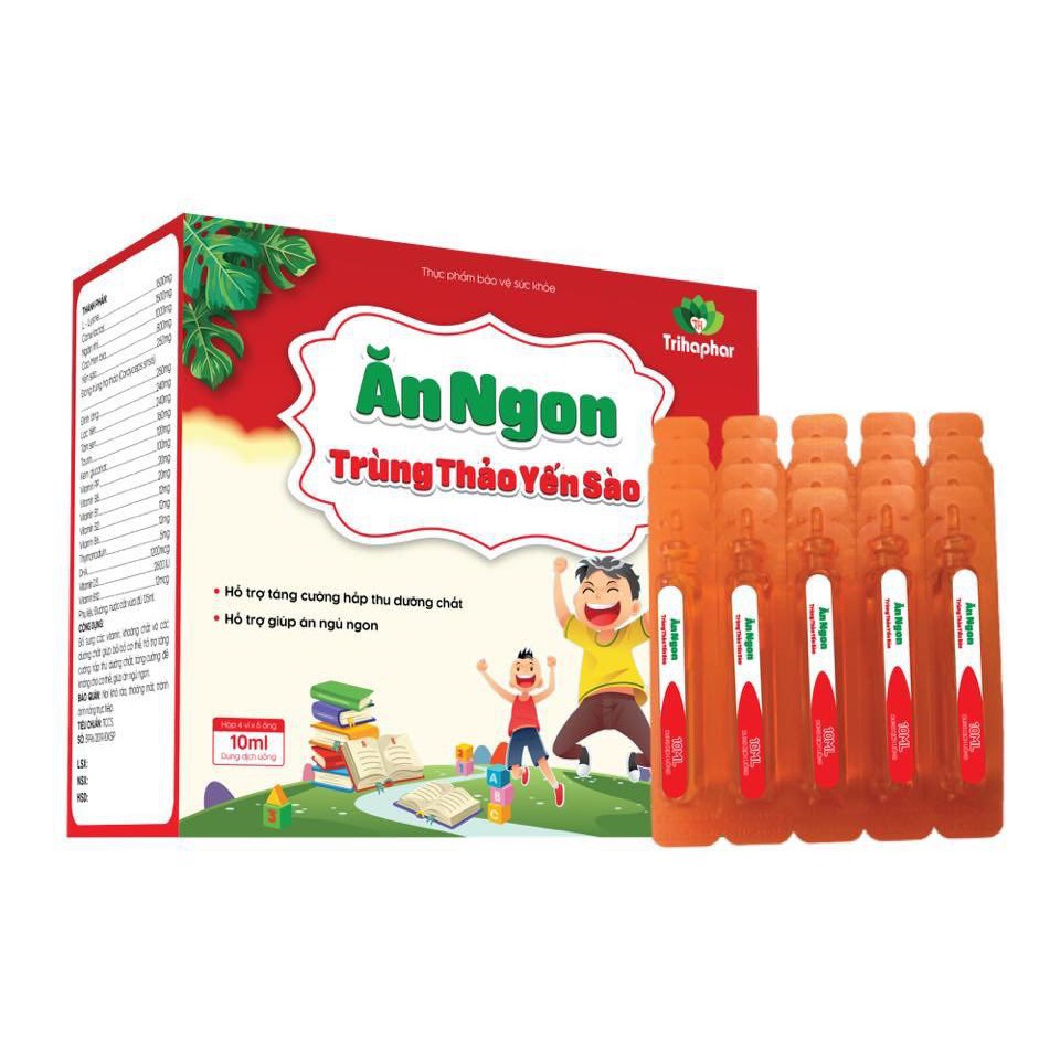 Siro Ăn Ngon Trùng Thảo Yến Sào (Hộp 20 ống) - Giúp bé ăn ngon, bổ sung vitamin cho bé