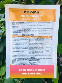 Phân bón Haifa Kali Sulphat Nutrion SOP 100gr