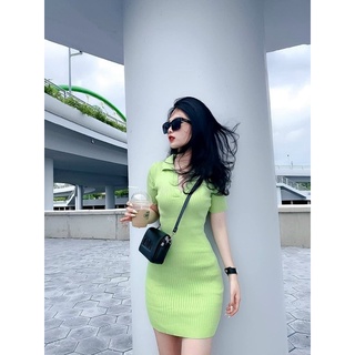 Váy len tăm body cổ đức