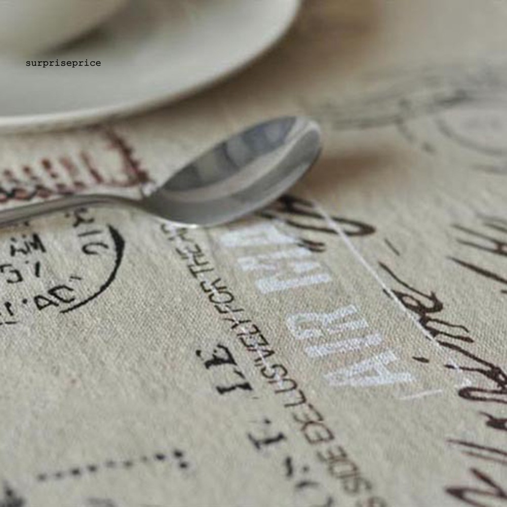 Khăn trải bàn in hình tháp Eiffel phong cách vintage