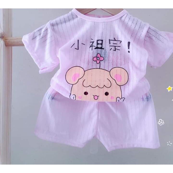 Bộ cộc tay cotton giấy mùa hè cho bé trai bé gái sơ sinh 3-14kg, nhiều màu - 𝐁𝐎𝟒