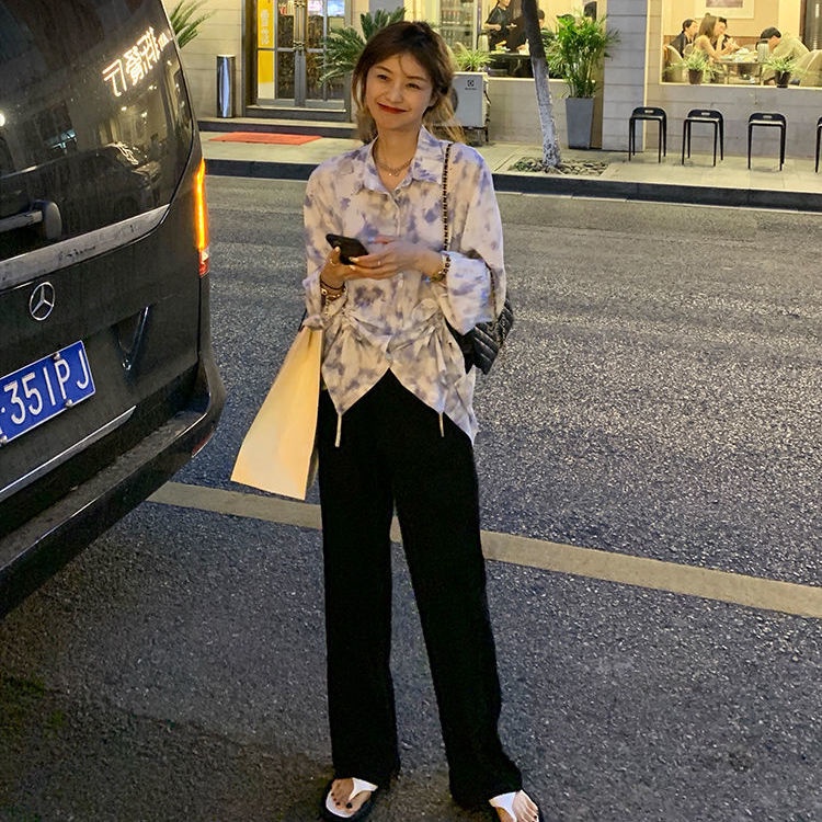 Quần dài ống rộng lưng cao màu sắc ngọt ngào thời trang mùa hè dành cho nữ