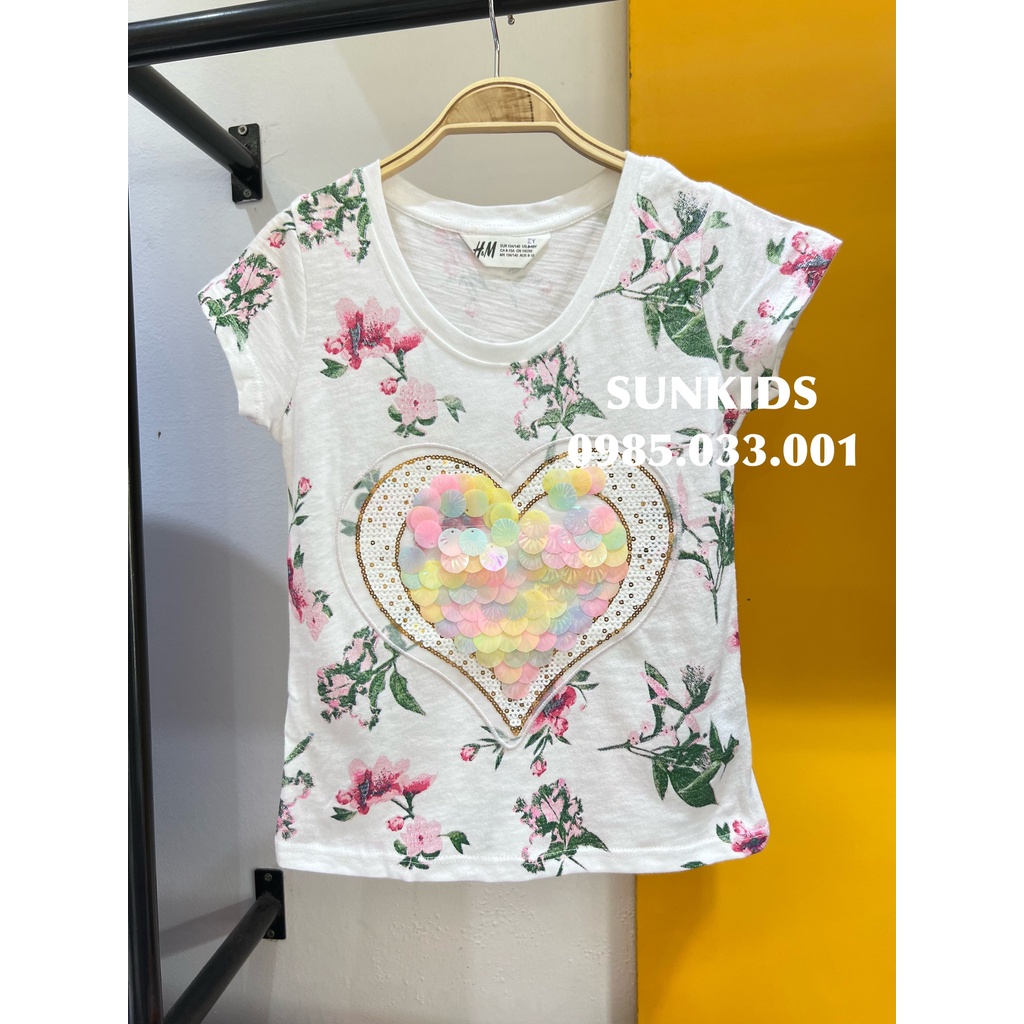 Áo cotton kim sa Trái tim Trắng hoa