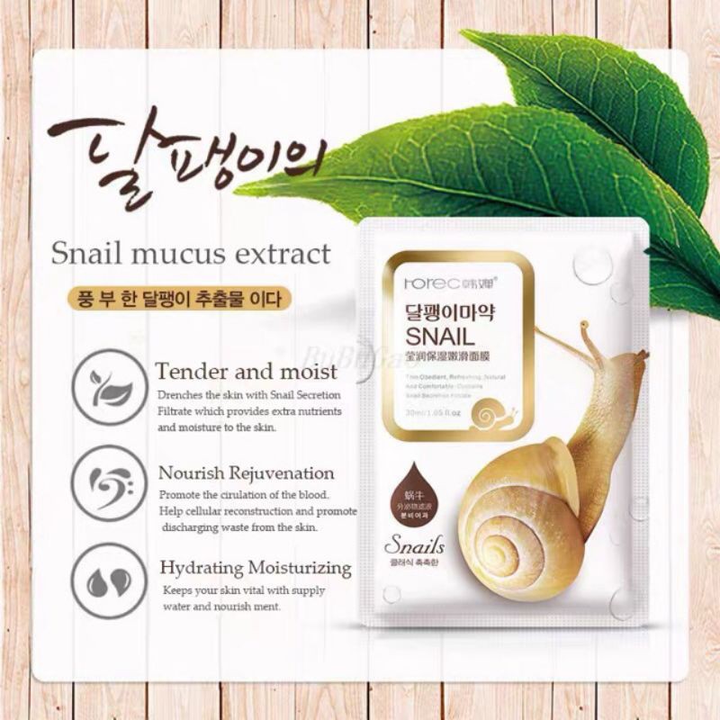 [RẺ VÔ ĐỊCH]Miếng Mặt Nạ Ốc Sên -Da Sáng Đẹp,Khoẻ Mạnh Snail Rorec