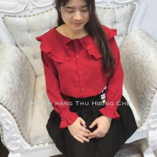Áo sơ mi cổ bèo tiểu thư