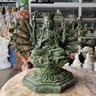 Tượng phật chuẩn đề đá đúc ngọc ấn độ - cao 23cm, ngang 25cm
