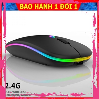 Chuột Không Dây Máy Tính, Laptop Gaming Đèn Led Đổi Màu Pin Sạc Mẫu Mới