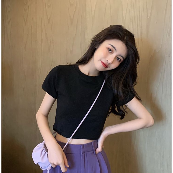 Áo Croptop Nữ Tay Ngắn Hot Girl Chất Cotton Thấm Hút Mồ Hôi