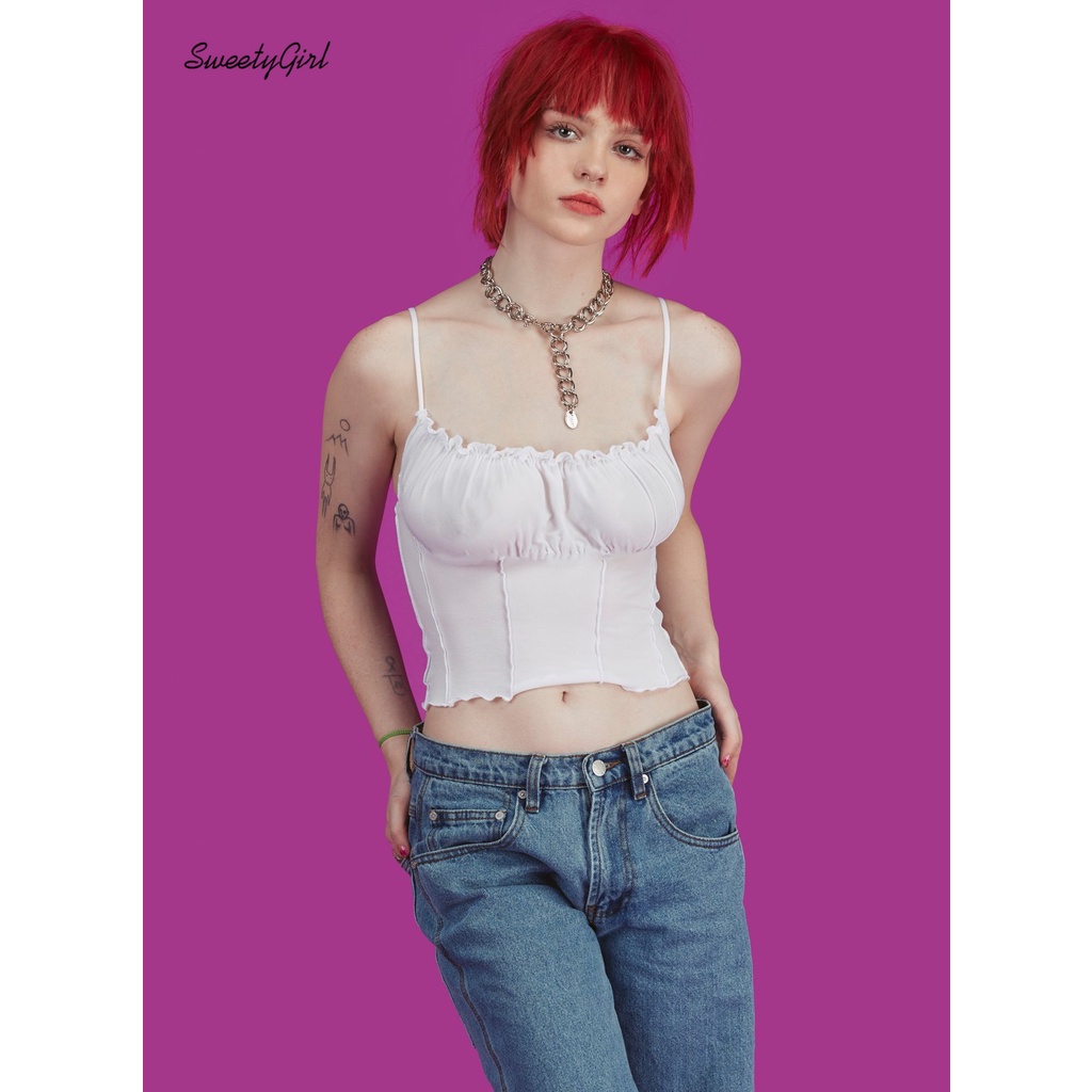 Áo Tank Top Màu Trơn Hở Vai Quyến Rũ Thời Trang Cho Nữ 2022